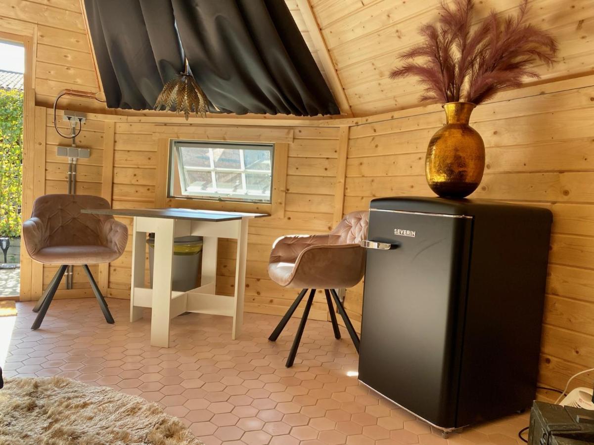 Luxe Finse Kota Met Jacuzzi En Saunabarrel De Zandhoef 埃尔瑟尔 外观 照片